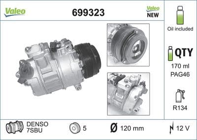 Compresor, aire acondicionado VALEO 699323