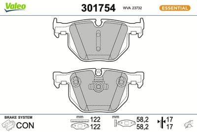 Juego de balatas de freno VALEO 301754