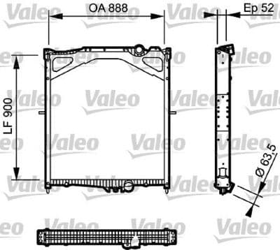Radiador, refrigeración del motor VALEO 734300