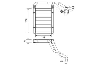 Radiador de calefacción, calefacción interior VALEO 811594