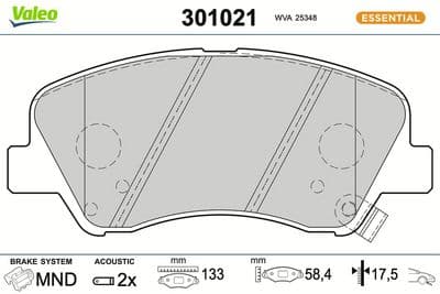 Juego de balatas de freno VALEO 301021