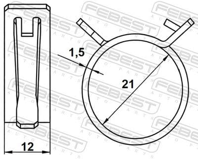Abrazadera de manguera FEBEST FE-CLAMP21