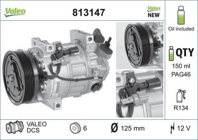 Compresor, aire acondicionado VALEO 813147