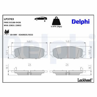 Juego de balatas de freno DELPHI LP3703