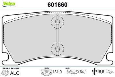 Juego de balatas de freno VALEO 601660