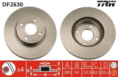 Disco de freno TRW DF2630