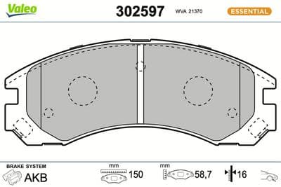 Juego de balatas de freno VALEO 302597
