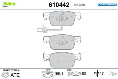 Juego de balatas de freno VALEO 610442