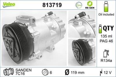 Compresor, aire acondicionado VALEO 813719