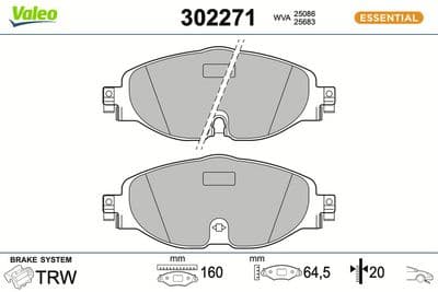 Juego de balatas de freno VALEO 302271
