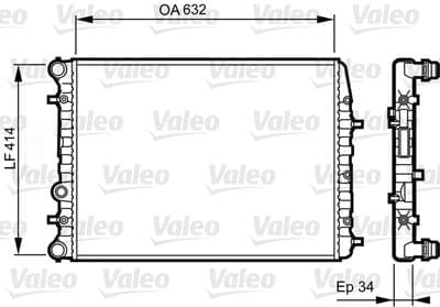 Radiador, refrigeración del motor VALEO 732864