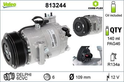 Compresor, aire acondicionado VALEO 813244