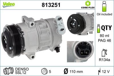 Compresor, aire acondicionado VALEO 813251
