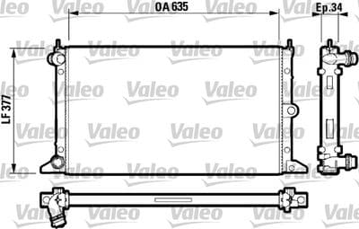 Radiador, refrigeración del motor VALEO 732790