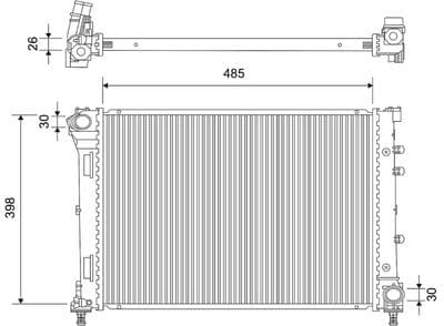 Radiador, refrigeración del motor VALEO 701699