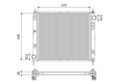 Radiador, refrigeración del motor VALEO 701238