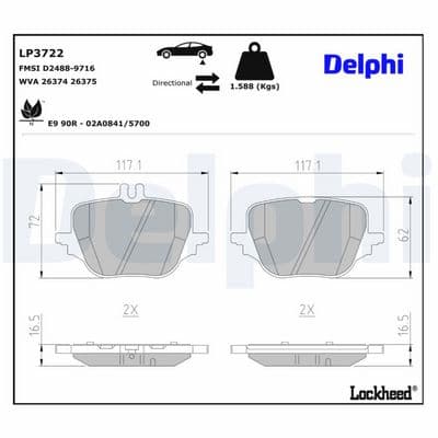 Juego de balatas de freno DELPHI LP3722