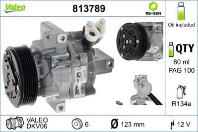 Compresor, aire acondicionado VALEO 813789