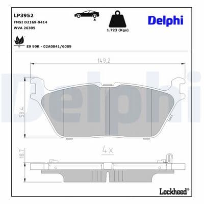 Juego de balatas de freno DELPHI LP3952