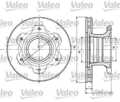 Disco de freno VALEO 187110