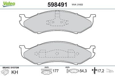 Juego de balatas de freno VALEO 598491