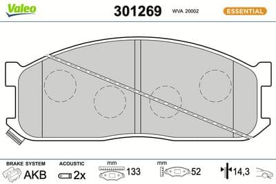 Juego de balatas de freno VALEO 301269