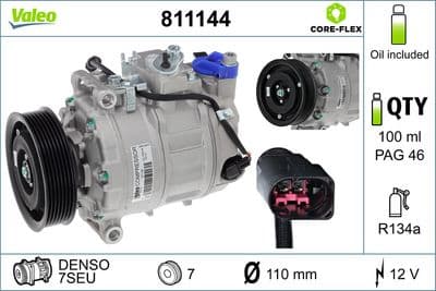 Compresor, aire acondicionado VALEO 811144