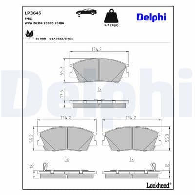 Juego de balatas de freno DELPHI LP3645