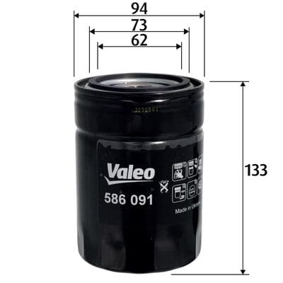 Filtro de aceite VALEO 586091
