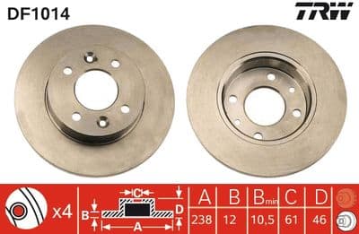 Disco de freno TRW DF1014