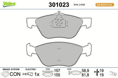 Juego de balatas de freno VALEO 301023