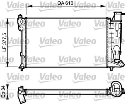 Radiador, refrigeración del motor VALEO 730983