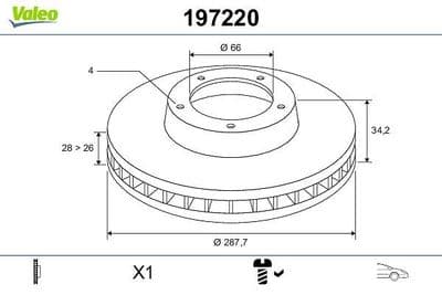 Disco de freno VALEO 197220