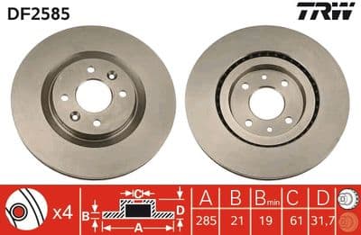 Disco de freno TRW DF2585