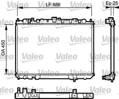 Radiador, refrigeración del motor VALEO 735081