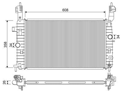 Radiador, refrigeración del motor VALEO 701332