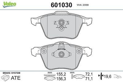 Juego de balatas de freno VALEO 601030