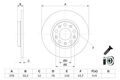 Disco de freno BOSCH 0 986 479 G21
