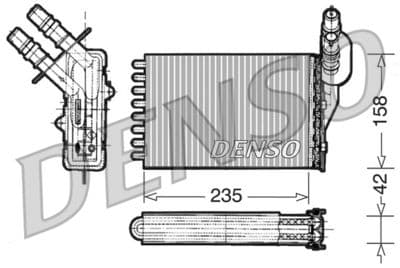 Radiador de calefacción, calefacción interior DENSO DRR23001
