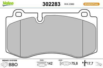 Juego de balatas de freno VALEO 302283
