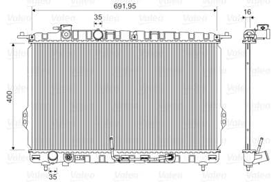 Radiador, refrigeración del motor VALEO 734949