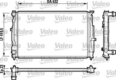 Radiador, refrigeración del motor VALEO 732811