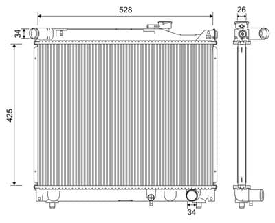Radiador, refrigeración del motor VALEO 701247