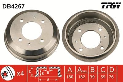 Tambor de freno TRW DB4267