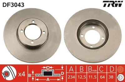 Disco de freno TRW DF3043