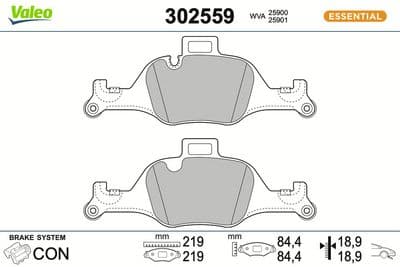 Juego de balatas de freno VALEO 302559