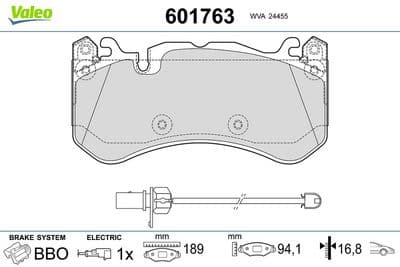 Juego de balatas de freno VALEO 601763