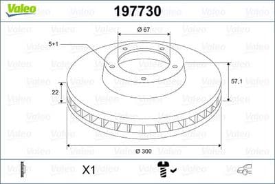 Disco de freno VALEO 197730
