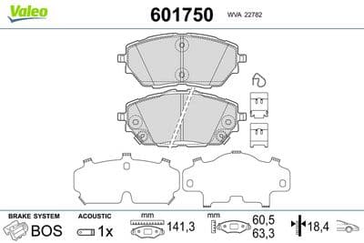 Juego de balatas de freno VALEO 601750