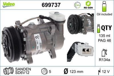 Compresor, aire acondicionado VALEO 699737